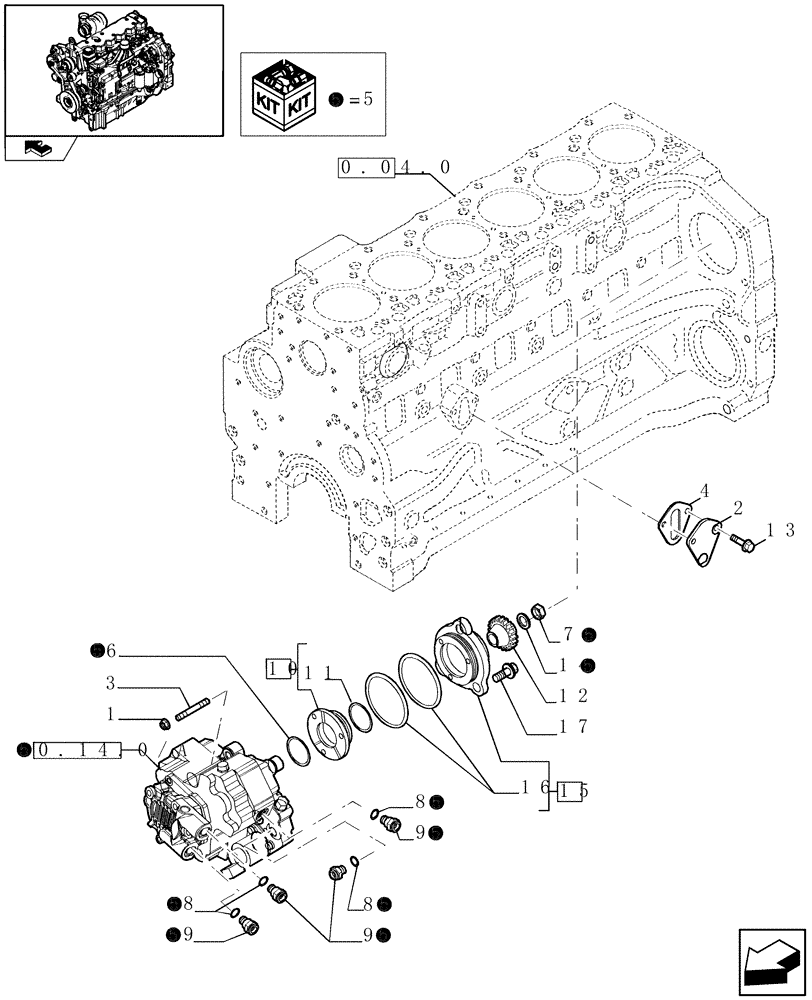 Схема запчастей Case IH PUMA 115 - (0.14.0[01]) - INJECTION PUMP (01) - ENGINE