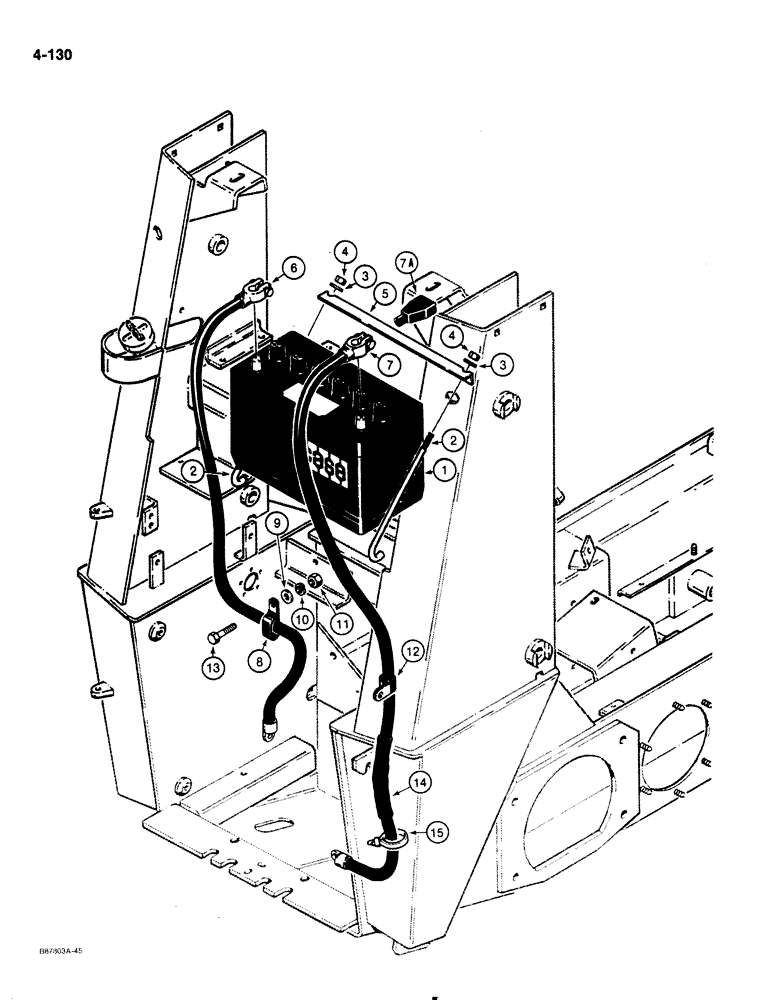 Схема запчастей Case IH 1818 - (4-130) - BATTERY AND CABLES, DIESEL MODELS (04) - ELECTRICAL SYSTEMS