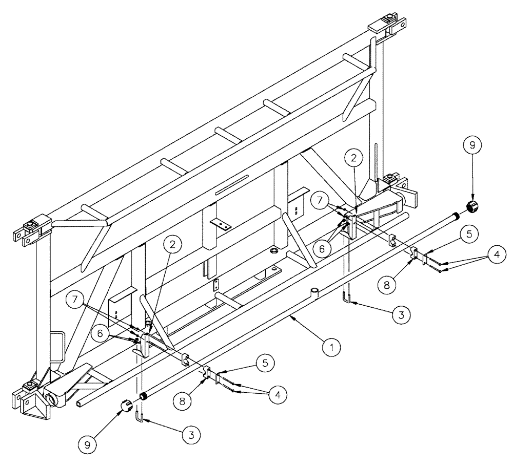 Схема запчастей Case IH SPX4260 - (09-024) - NOZZLE SPACING GROUP, 5 SECTION CENTER Liquid Plumbing