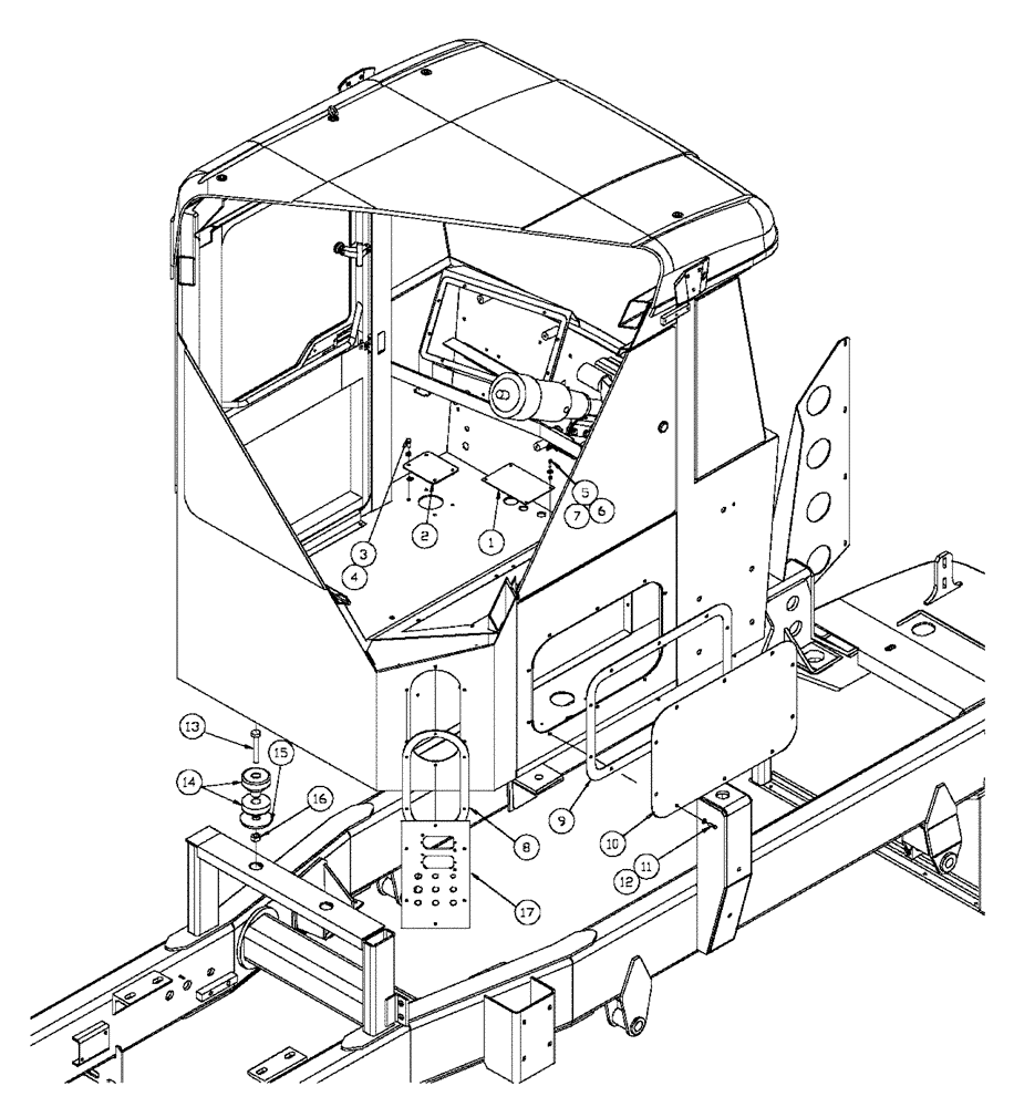 Схема запчастей Case IH FLX4375 - (01-015) - CAB AND PANEL MOUNTING (10) - CAB