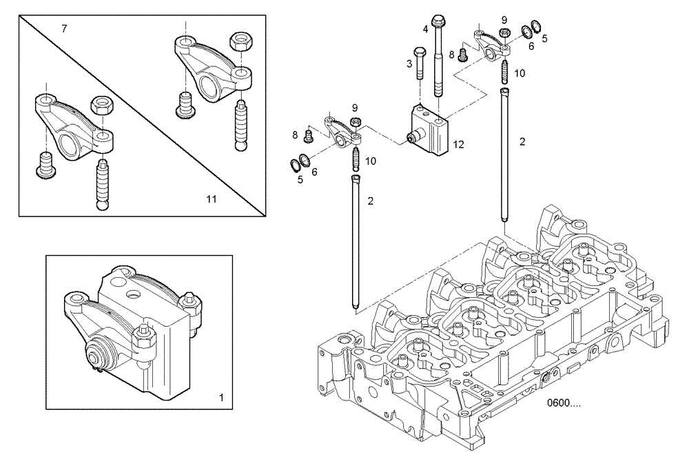 Схема запчастей Case IH F4BE0484F D601 - (0668.004) - ROCKER SHAFT 