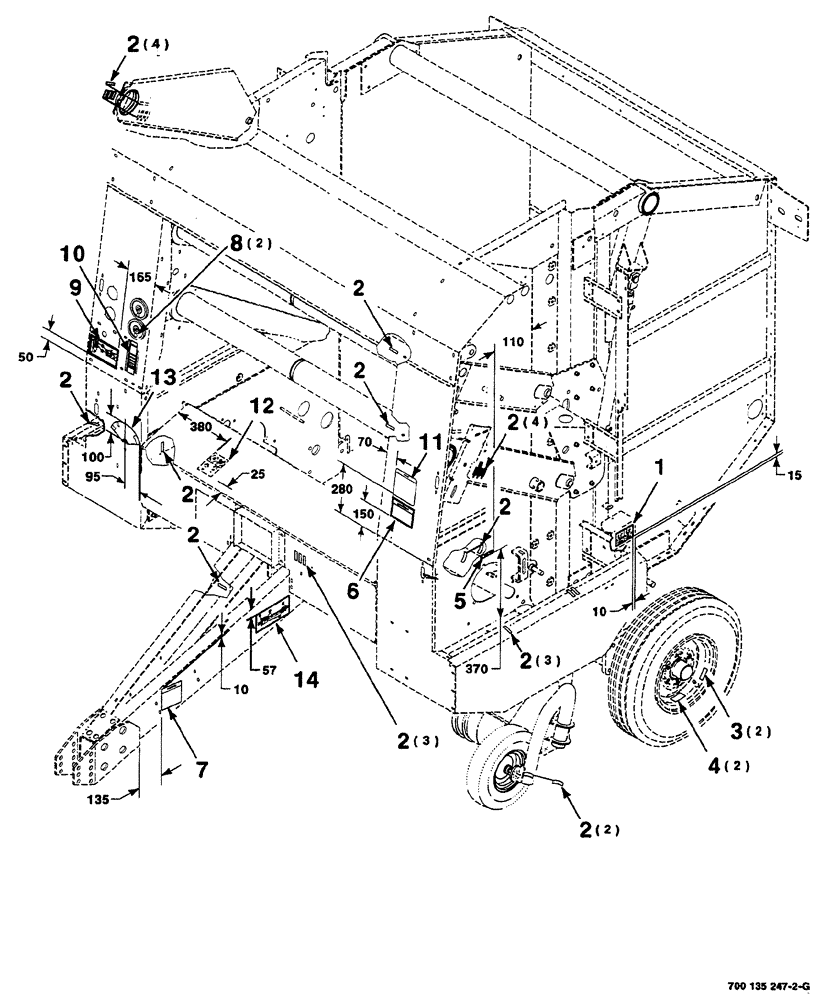 Схема запчастей Case IH RS561A - (9-004) - DECAL AND LOCATION DIAGRAM,  OPERATIONAL Decals & Attachments