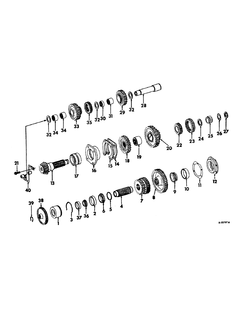 Схема запчастей Case IH 2826 - (07-18) - DRIVE TRAIN, RANGE TRANSMISSION, IN REAR FRAME, GEAR DRIVE TRACTORS (04) - Drive Train