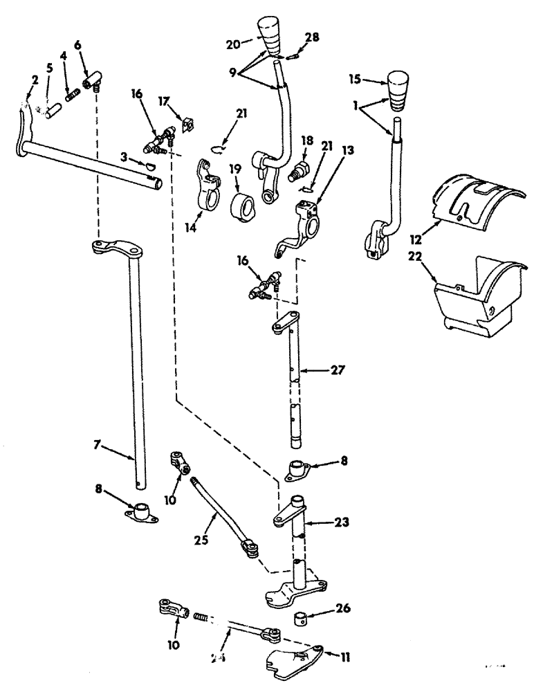 Схема запчастей Case IH 826 - (07-59) - DRIVE TRAIN, GEAR SHIFT LEVERS, GEAR DRIVE TRACTORS (04) - Drive Train