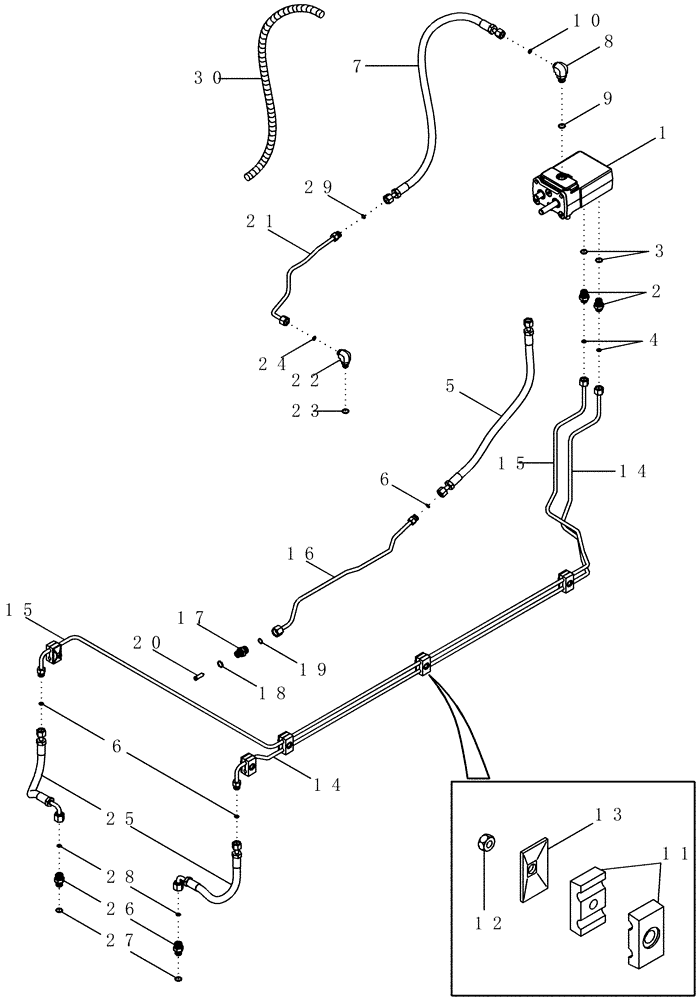 Схема запчастей Case IH MX230 - (07-02) - BRAKES - HYDRAULIC SYSTEM, WITHOUT TRAILER BRAKES (07) - BRAKES