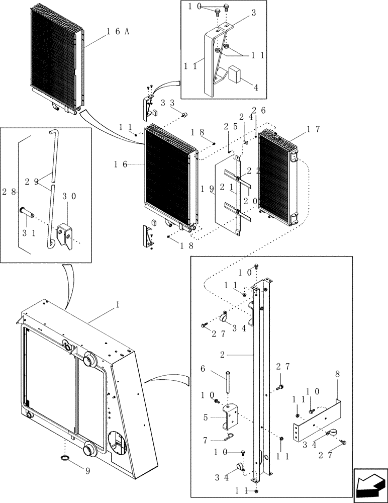 Схема запчастей Case IH 2577 - (10.310.04) - COOLER BOX ASSY, OIL COOLER AND FUEL COOLER (10) - ENGINE