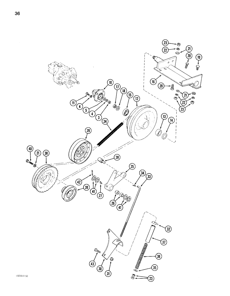 Схема запчастей Case IH 1640 - (36) - AUXILIARY PUMP DRIVE (35) - HYDRAULIC SYSTEMS