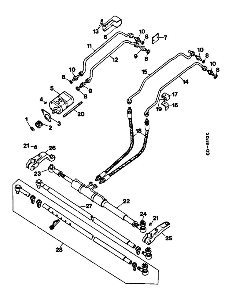 Схема запчастей Case IH 644 - (2G02) - POWER STEERING (07) - HYDRAULICS