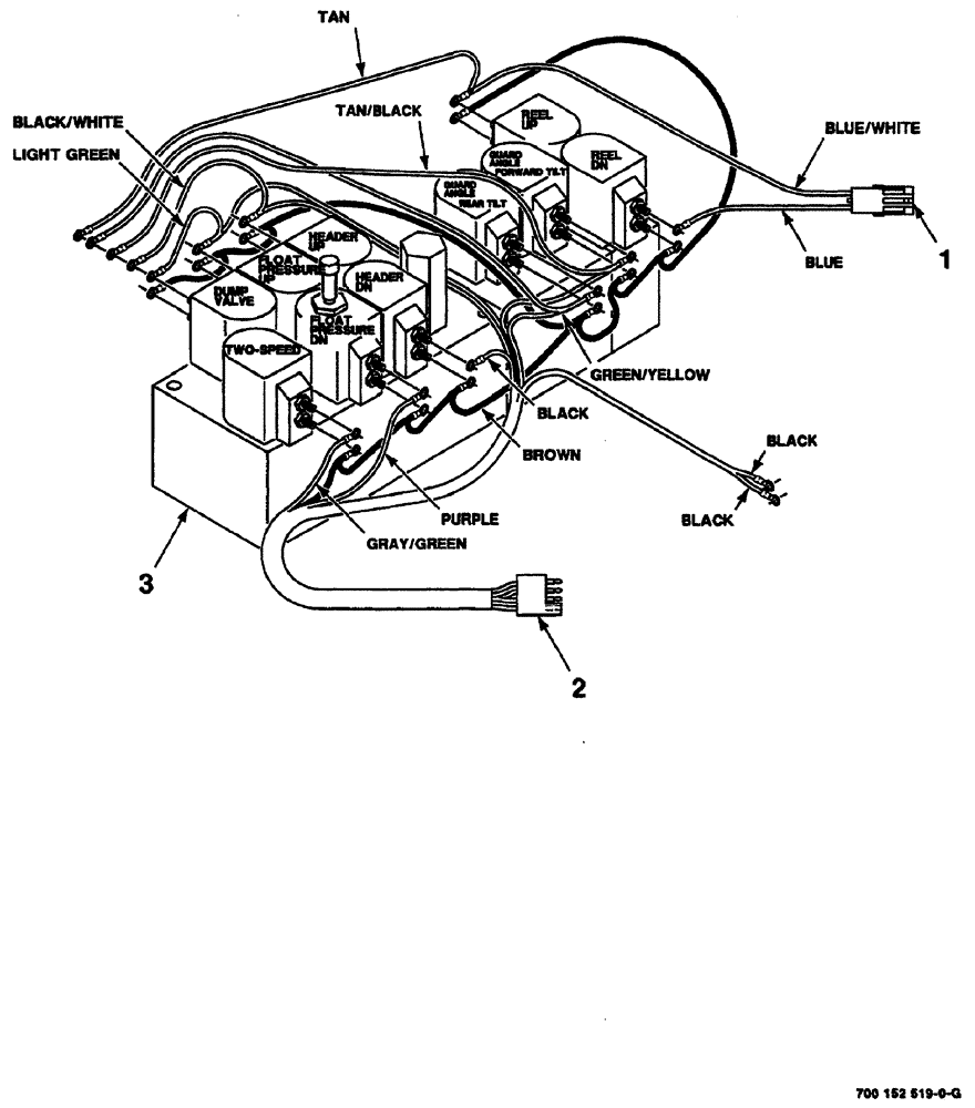 Схема запчастей Case IH 8860 - (04-34) - VALVE WIRING HARNESS ASSEMBLY (2 SPEED GRAIN) (55) - ELECTRICAL SYSTEMS