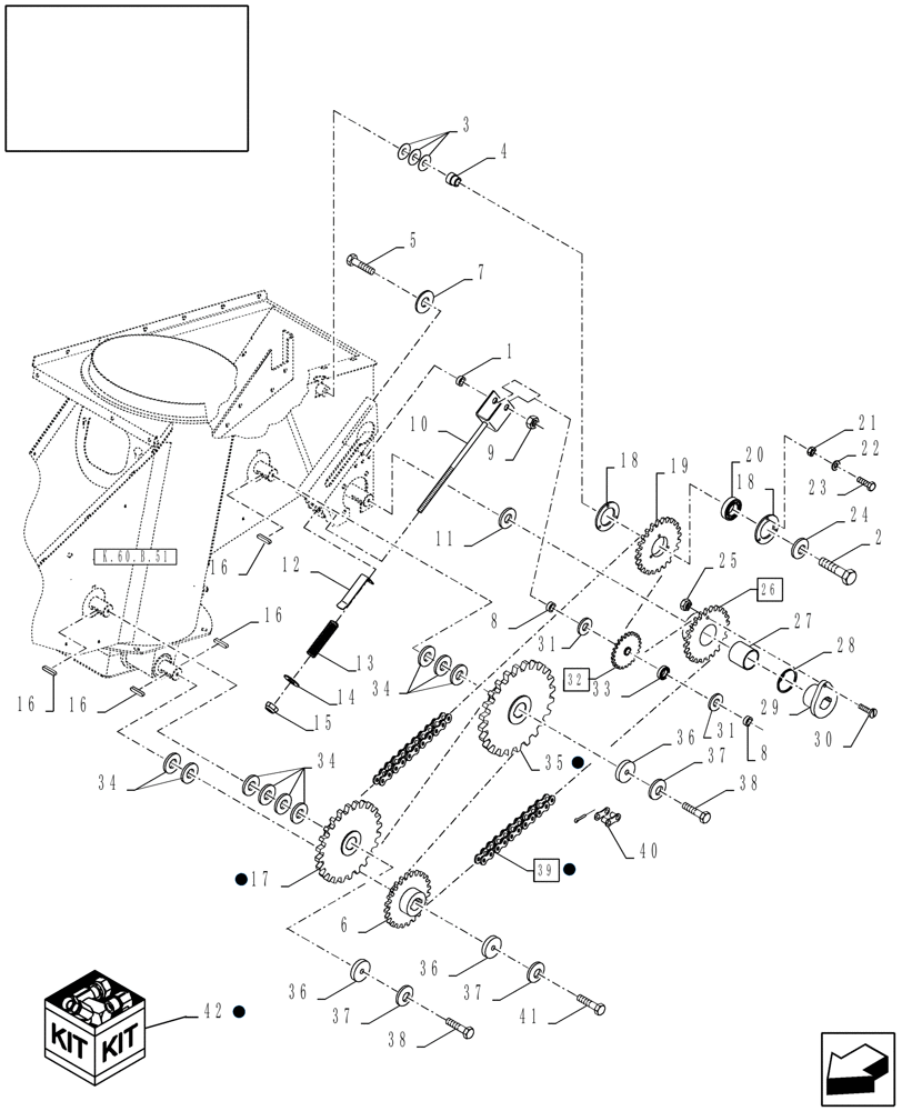 Схема запчастей Case IH AFX8010 - (K.72.B.40[2]) - UNLOADING CHAIN DRIVE K - Crop Processing