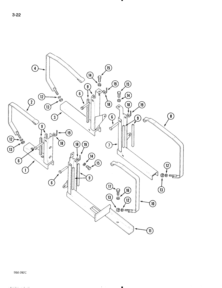 Схема запчастей Case IH 695 - (3-22) - FUEL TANK MOUNTINGS, TRACTOR WITH CAB (03) - FUEL SYSTEM