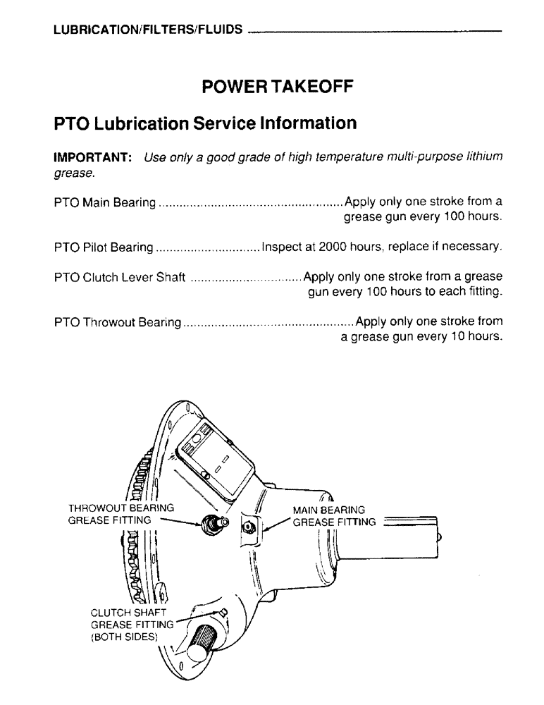 Схема запчастей Case IH 4390T - (028) - LUBRICATION, FILTERS, FLUIDS, POWER TAKEOFF, PTO LUBRICATION SERVICE INFORMATION 