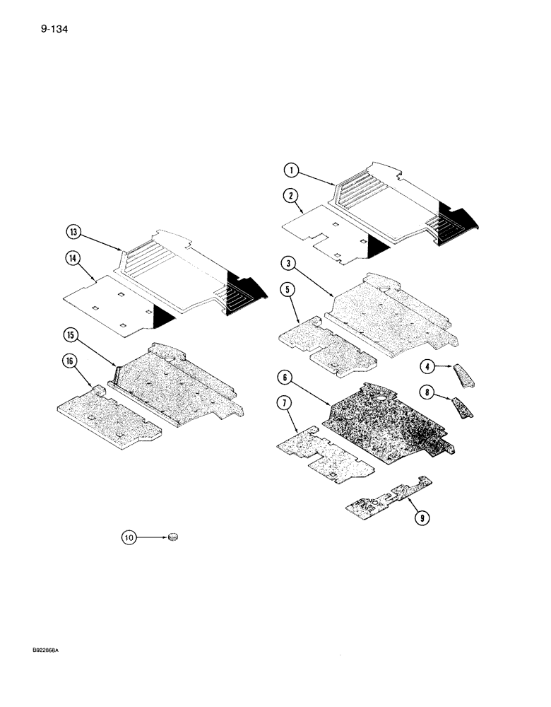 Схема запчастей Case IH 7130 - (9-134) - FLOOR MATS (09) - CHASSIS/ATTACHMENTS