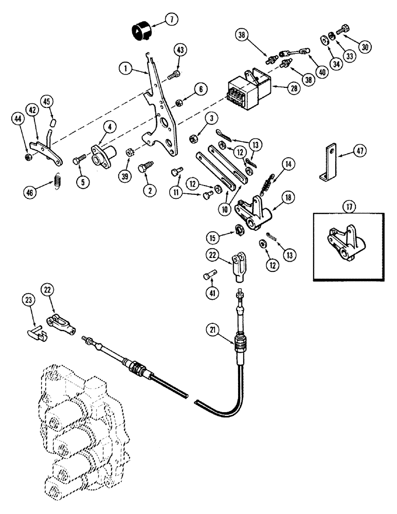 Схема запчастей Case IH 2394 - (6-014) - POWER SHIFT RANGE LINKAGE (06) - POWER TRAIN