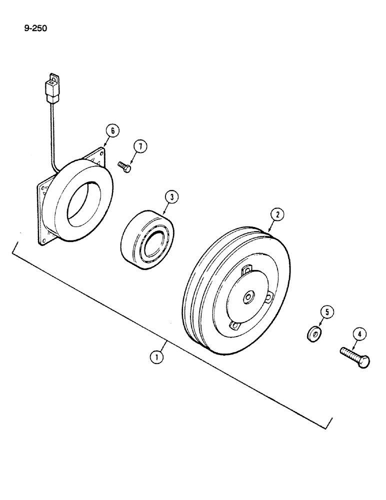 Схема запчастей Case IH 1620 - (9-250) - COMPRESSOR CLUTCH ASSEMBLY (10) - CAB & AIR CONDITIONING