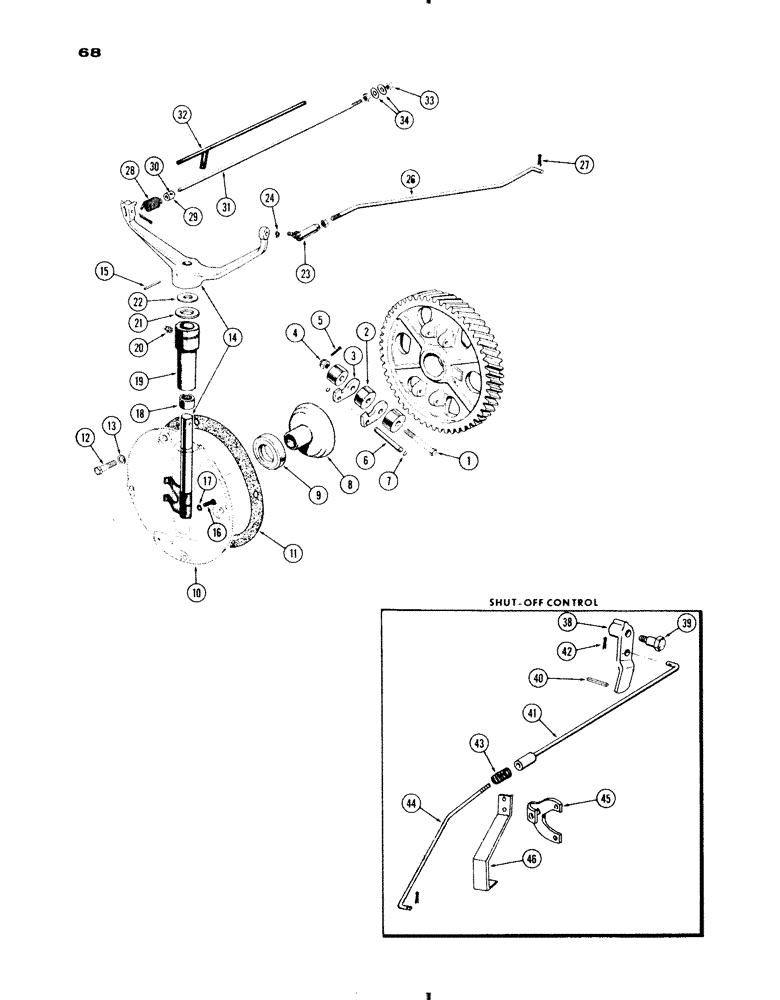 Схема запчастей Case IH 730 SERIES - (068) - GOVERNOR, 251 AND 284 SPARK IGNIT ENG., SHUT OFF CONTROL, 251 AND 284 SPARK IGNIT ENG, EXCEPT GROVE (03) - FUEL SYSTEM