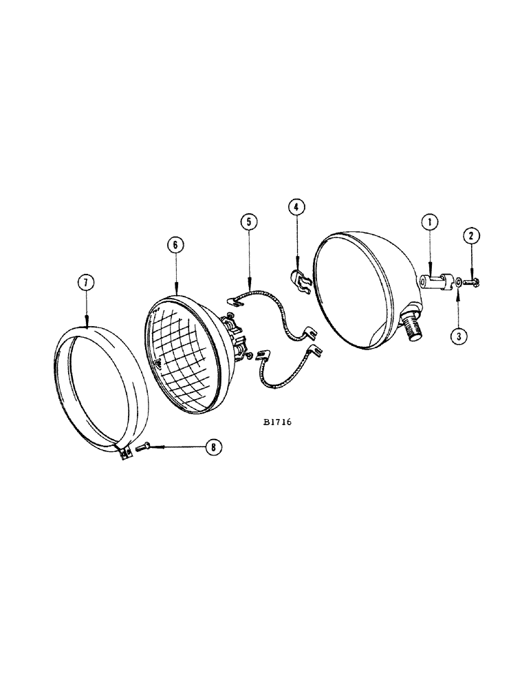 Схема запчастей Case IH 1010 - (232) - F82077 HEAD LAMP (55) - ELECTRICAL SYSTEMS