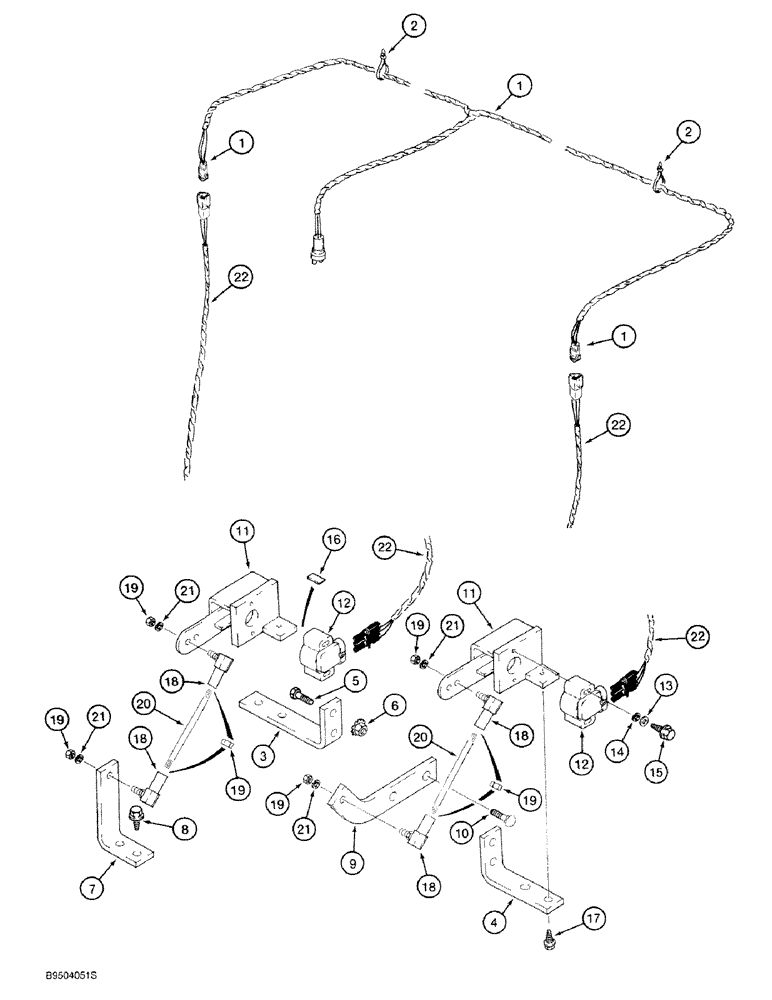 Схема запчастей Case IH 1640 - (04-07) - 1020 HEADER HARNESS, JJC025001 AND AFTER (04) - ELECTRICAL SYSTEMS