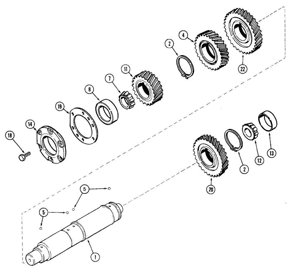 Схема запчастей Case IH 7210 - (6-010) - TRANSMISSION SPEED, COUNTERSHAFT WITHOUT CREEPER (06) - POWER TRAIN