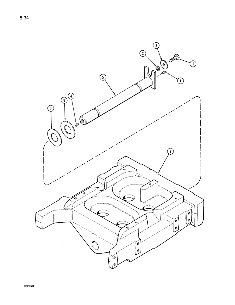 Схема запчастей Case IH 7140 - (5-034) - FRONT AXLE SUPPORT, TWO WHEEL DRIVE (05) - STEERING