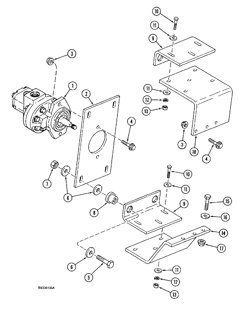 Схема запчастей Case IH 1666 - (8-56) - AUXILIARY PUMP AND MOUNTING (07) - HYDRAULICS