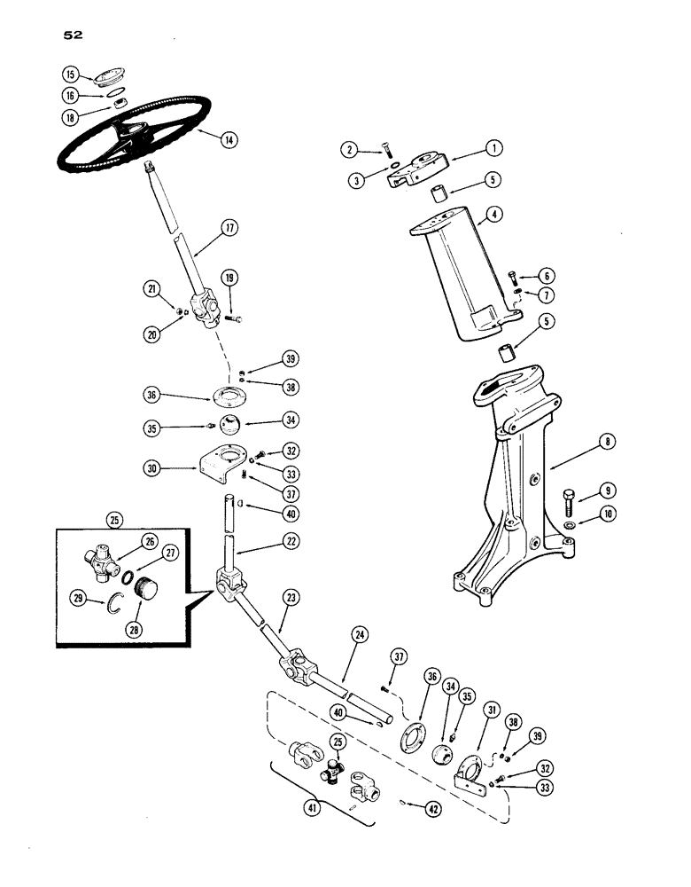 Схема запчастей Case IH 1030 - (052) - STEERING LINKAGE (05) - STEERING