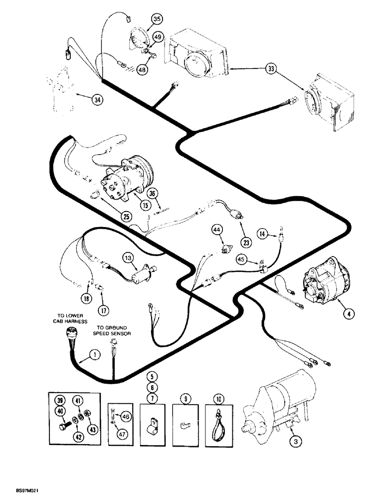 Схема запчастей Case IH 8950 - (4-011A) - ENGINE AND FRONT COMPONENT HARNESS, P.I.N. JJA0076314 AND AFTER (04) - ELECTRICAL SYSTEMS