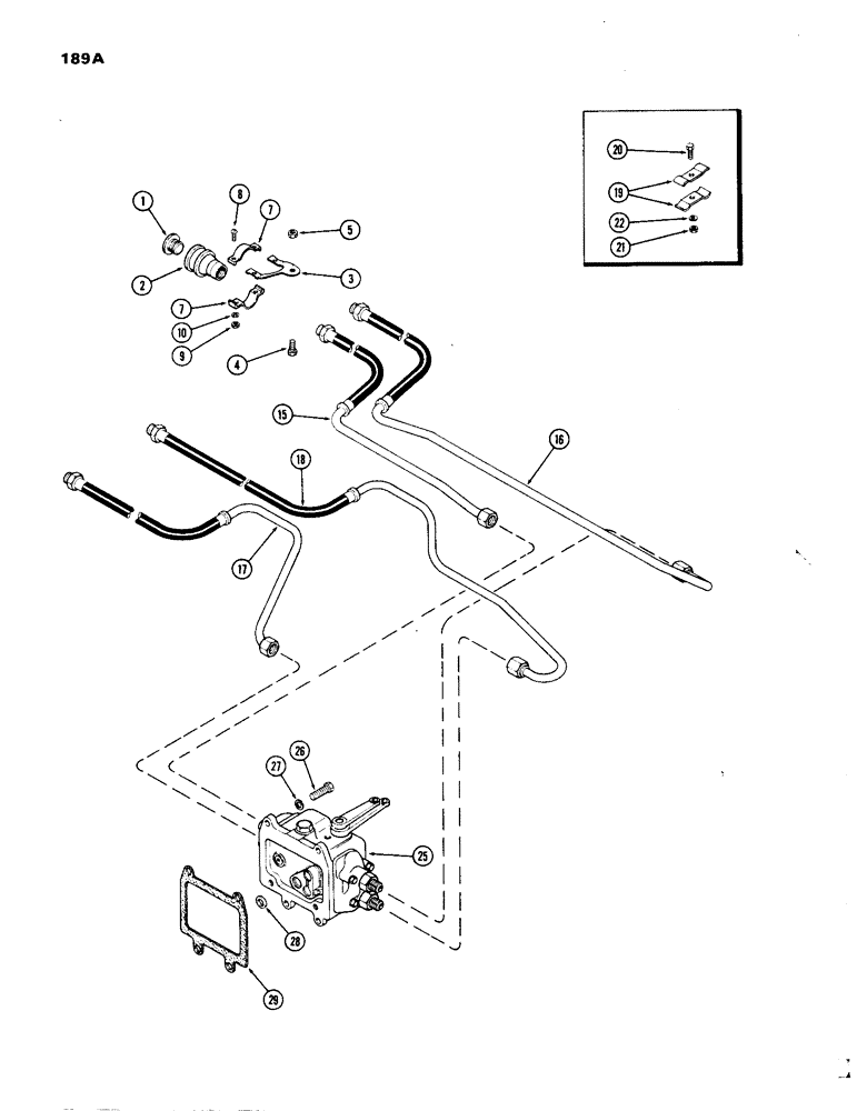 Схема запчастей Case IH 1270 - (189A) - HYDRAULICS, LEFT HAND OPTIONAL REMOTE HOSES AND COUPLINGS, FIRST USED TRANSMISSION S/N 2403837 (08) - HYDRAULICS