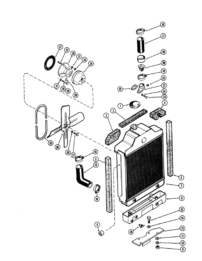 Схема запчастей Case IH M570 - (004) - ENGINE COOLING SYSTEM, (159) SPARK IGNITION ENGINE (02) - ENGINE