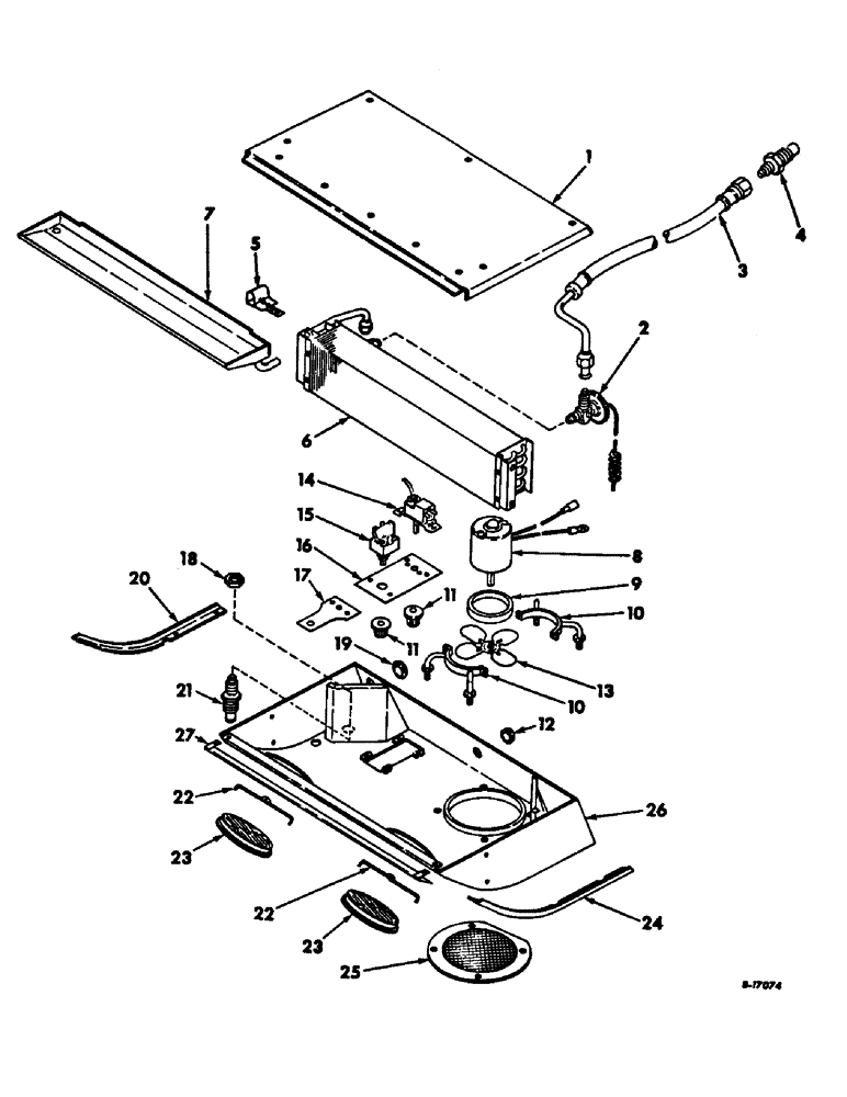 Схема запчастей Case IH 1206 - (N-15) - PARTS ACCESSORIES AND ATTACHMENTS, EVAPORATOR Accessories & Attachments