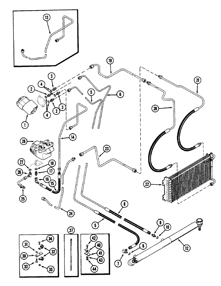 Схема запчастей Case IH 2090 - (5-164) - HYDROSTATIC STEERING SYSTEM (05) - STEERING