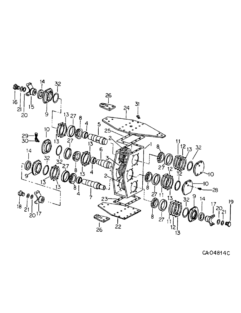 Схема запчастей Case IH 4568 - (07-15) - DRIVE TRAIN, TRANSFER CASE (04) - Drive Train