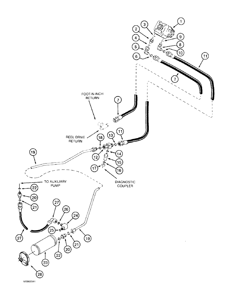 Схема запчастей Case IH 1688 - (5-04) - POWER STEERING SYSTEM, SUPPLY AND RETURN (04) - STEERING