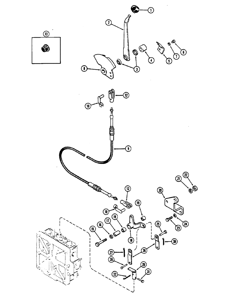 Схема запчастей Case IH 2390 - (6-172) - RANGE SHIFT LINKAGE (06) - POWER TRAIN