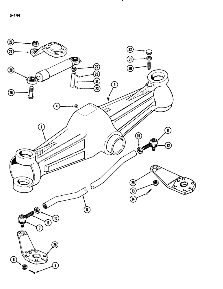 Схема запчастей Case IH 2294 - (5-144) - FRONT AXLE HOUSING AND TIE ROD, MFD TRACTORS, CARRARO AXLE (05) - STEERING