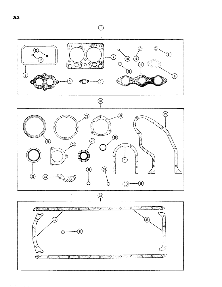 Схема запчастей Case IH 930-SERIES - (032) - ENGINE GASKET KITS, (377) SPARK IGNITION ENGINE, VALVE GRINDING (02) - ENGINE