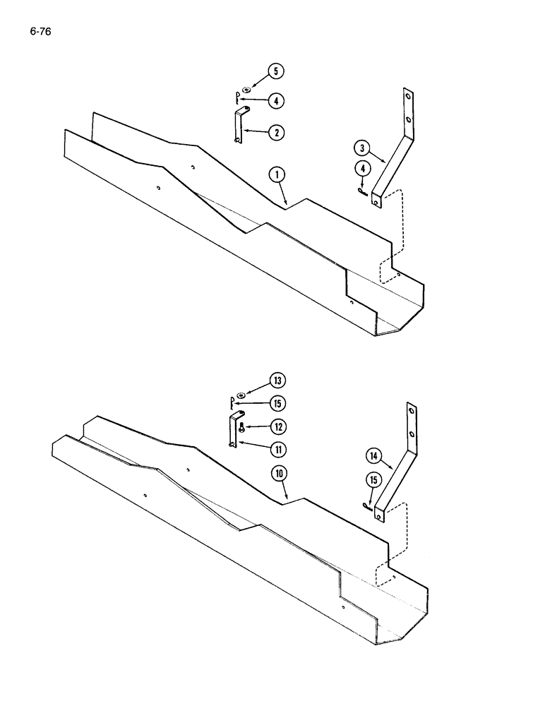 Схема запчастей Case IH 3594 - (6-076) - DRIVESHAFT SHIELD (06) - POWER TRAIN