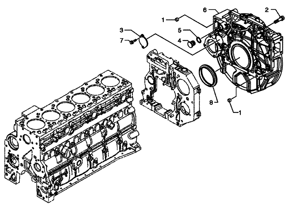 Схема запчастей Case IH SPX3320 - (03-019) - FLYWHEEL HOUSING (01) - ENGINE