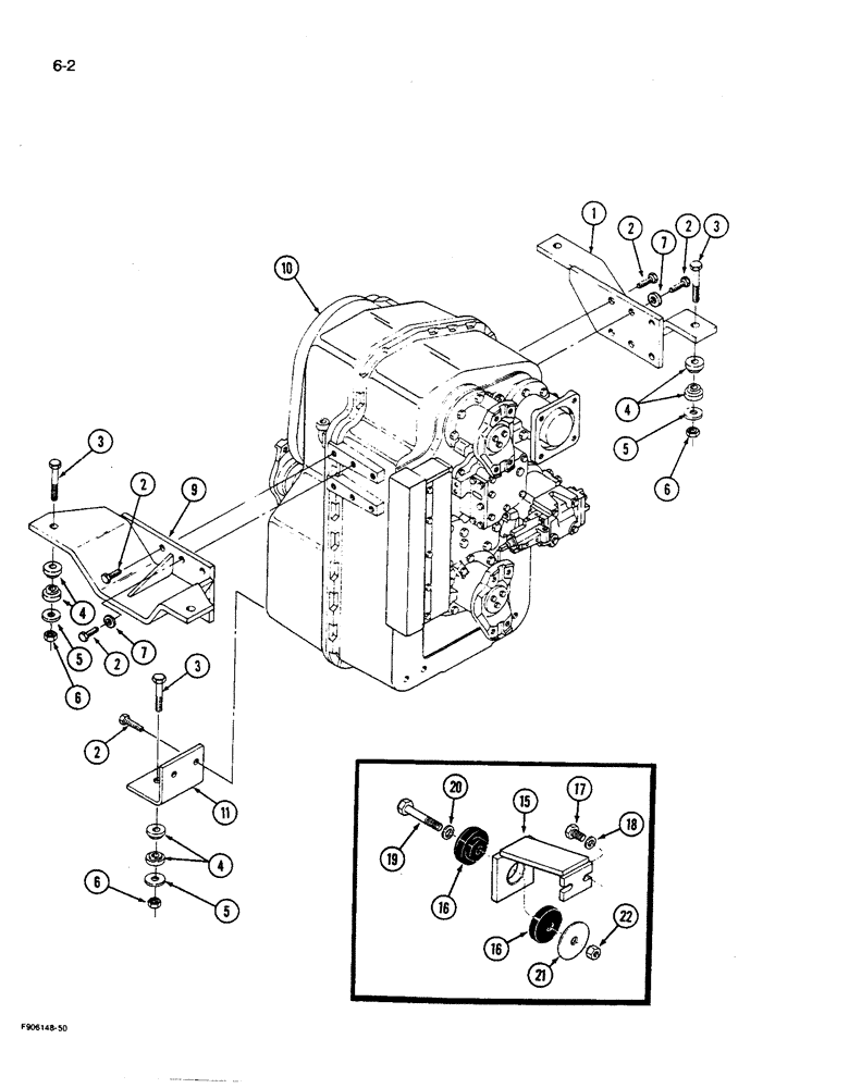 Схема запчастей Case IH 9270 - (6-002) - TRANSMISSION MOUNTING POWER SHIFT TRACTOR (06) - POWER TRAIN