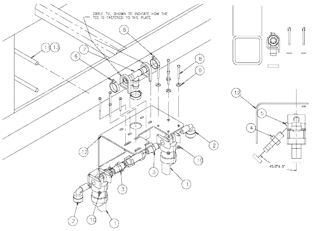 Схема запчастей Case IH 3185 - (09-004) - SOLENOID GROUP, CENTER SECTION, 75 Liquid Plumbing