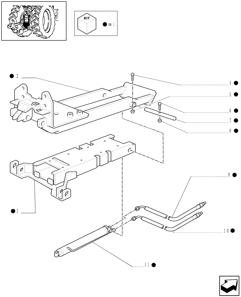 Схема запчастей Case IH PUMA 210 - (1.89.3[04]) - (VAR.248) HYDRAULIC AUTO PICK-UP HITCH WITH DRAWBAR (09) - IMPLEMENT LIFT