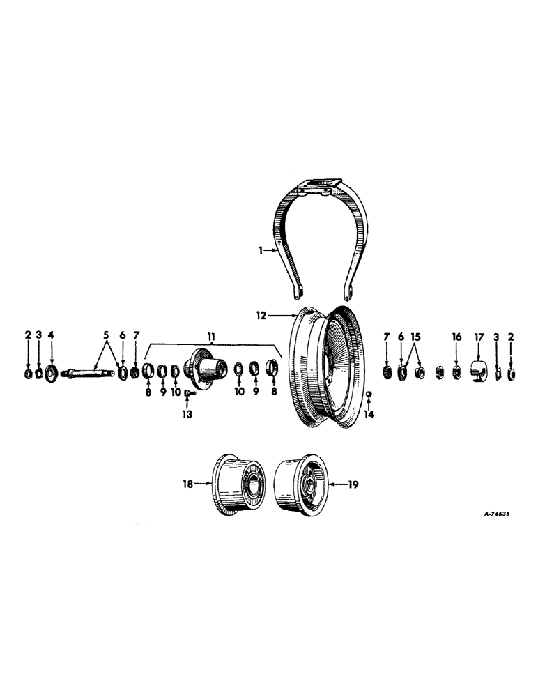 Схема запчастей Case IH 656 - (L-06) - WHEELS & WHEEL WEIGHTS, SINGLE FRONT WHEEL, FARMALL TRACTORS Wheels & Wheel Weights