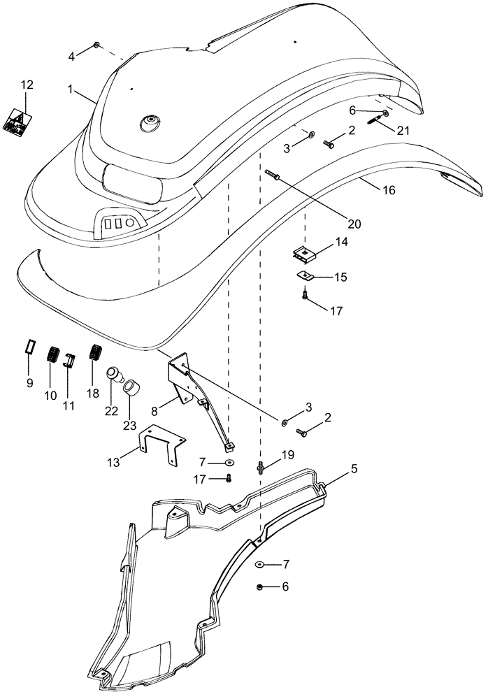 Схема запчастей Case IH MAGNUM 255 - (09-07) - FENDERS - REAR, WIDE (09) - CHASSIS/ATTACHMENTS