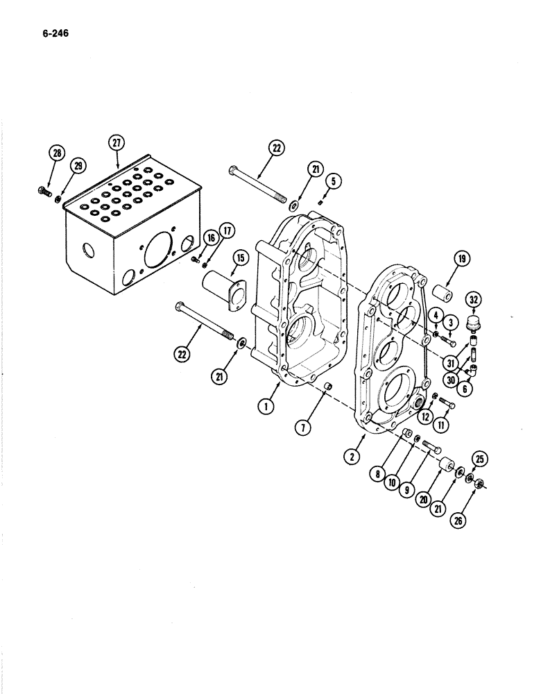 Схема запчастей Case IH 4894 - (6-246) - PTO HOUSING, COVER AND SHIELD (06) - POWER TRAIN