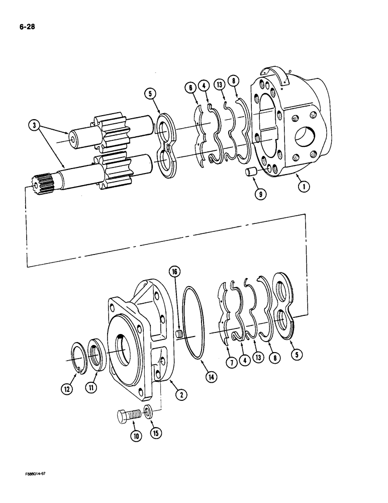 Схема запчастей Case IH 9180 - (6-28) - TRANSMISSION LUBE PUMP (06) - POWER TRAIN