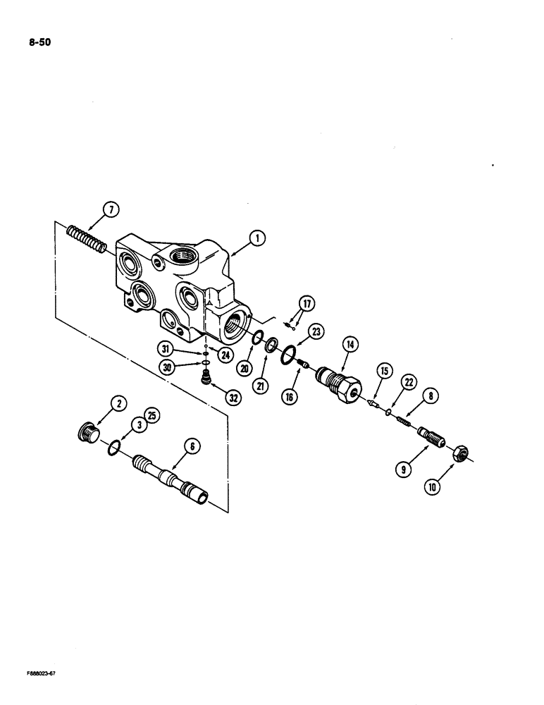 Схема запчастей Case IH 9170 - (8-50) - HYDRAULIC REMOTE VALVE INLET, WITH PRIORITY VALVE (08) - HYDRAULICS