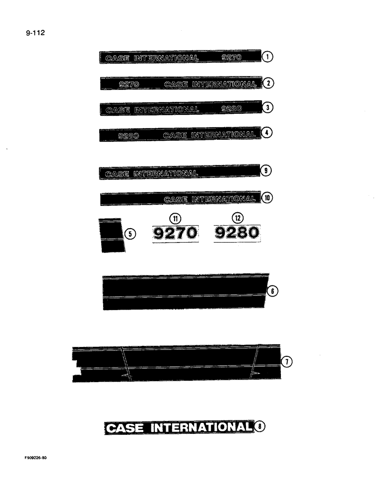 Схема запчастей Case IH 9280 - (9-112) - 60-6496T1 DECALS (09) - CHASSIS/ATTACHMENTS