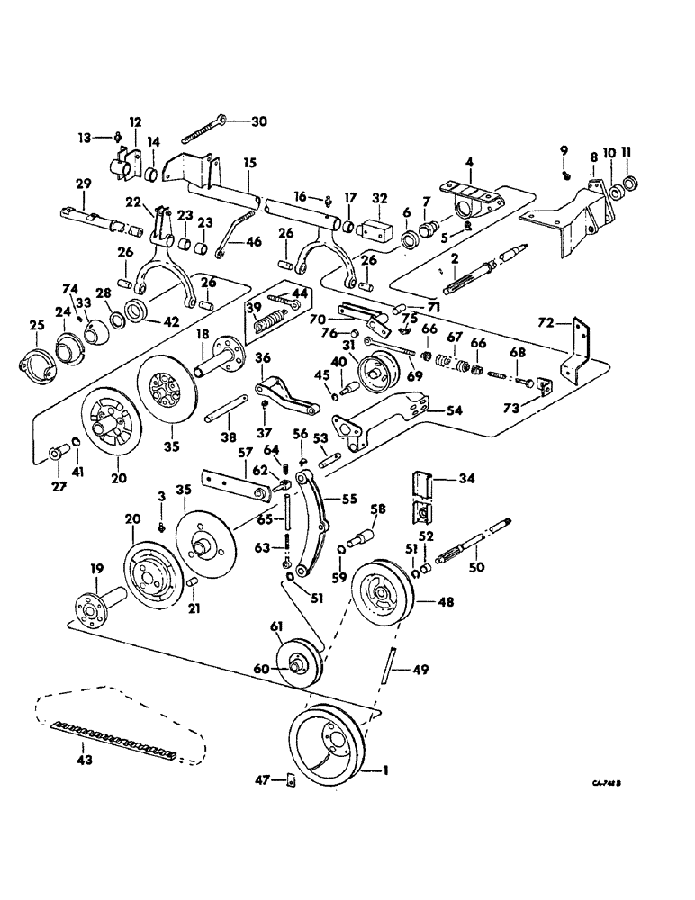 Схема запчастей Case IH 715 - (07-16) - DRIVE TRAIN, PROPULSION DRIVE, BELT DRIVE Drive Train