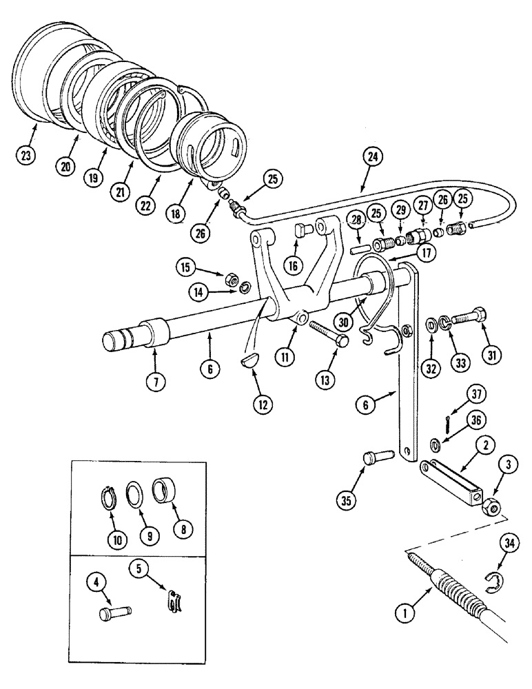 Схема запчастей Case IH 1594 - (6-226) - PTO CLUTCH RELEASE MECHANISM (06) - POWER TRAIN