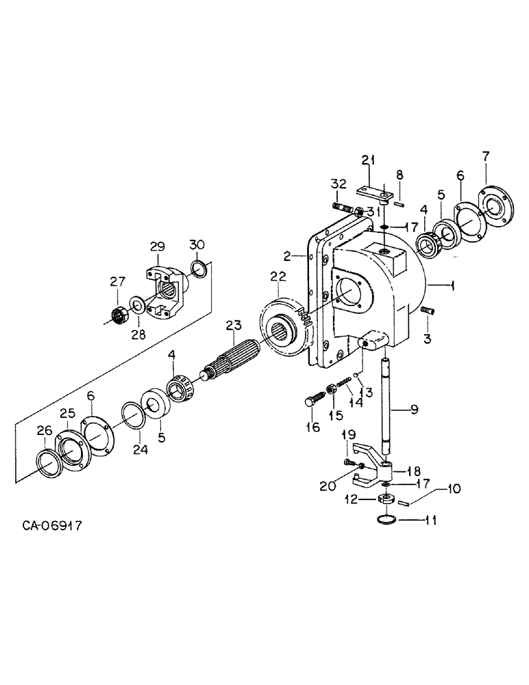 Схема запчастей Case IH 786 - (07-51) - DRIVE TRAIN, TRANSFER CASE, ELWOOD, TRACTORS WITH ALL WHEEL DRIVE (04) - Drive Train